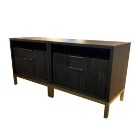 Contemporary Ruffled Nightstand - a Pair