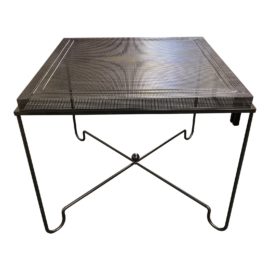 Mathieu Matégot 1950's Rare Metal Tropique Square Table. Original Price: $5,954