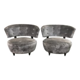Gilbert Rohde Art Deco Slipper Chairs - A Pair. Original Price: $22,000