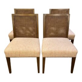 Custom Cane Dining Side Chairs - Set of Four. Original Price: $7,140