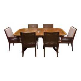Jonathan Charles Regency Extension Table & Baker + Custom Chair Dining Set. Original Price: $24,036