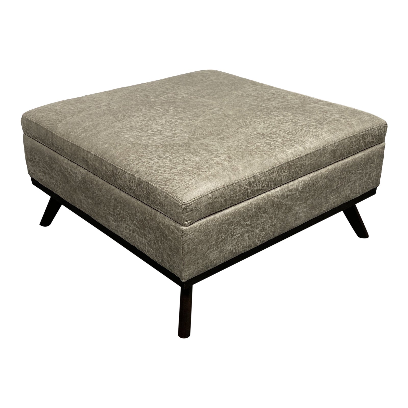 Vinyl storage ottoman best sale