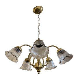 Vintage Tulip Glass Chandelier