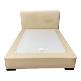 Queen Size William Sonoma Robertson Upholstered Bed Frame in Ivory Linen. Original  Price: $2,695
