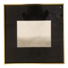 Original Abstract Watercolor Screen Print in Custom Brass Frame. Original Price: $1,100