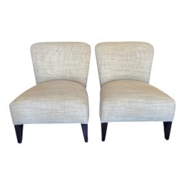 Contemporary Slipper Chairs - a Pair