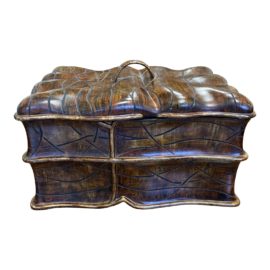 Carved Leaf Wood Decor Box