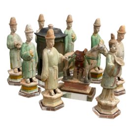 15th Century Ming Dynasty Processional Figures - Set of 10. Original Price: $20,000