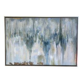 West Elm Printed Canvas + Gold Leaf Framed Painting