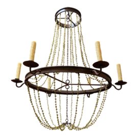 Mid 20th Century 1940's French Six Light Chandelier