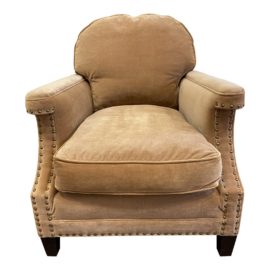 William Sonoma Lounge Velvet + Nailhead Arm Chair