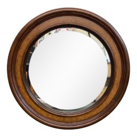 Ethan Allen Round Wood Wall Mirror