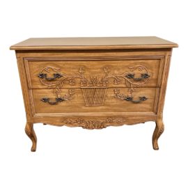 French Country Carved Pine + Cabriole Dresser