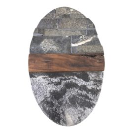 Wood + Rock Oval Wall Sculpture