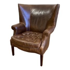 Restoration Hardware Drake Leather Wingback Chair. Original Price: $2,495