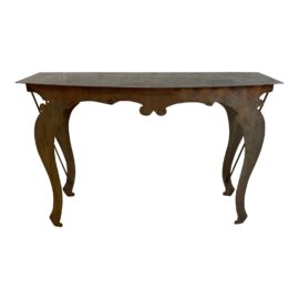 Late 20th Century Rustic Custom Iron Patina Console Table
