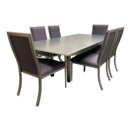 Late 20th Century Custom Metal Dining Set. Original Price: $13,000