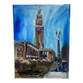 Warren Knapp Original Acrylic Painting of the Clock Tower Ferry Building