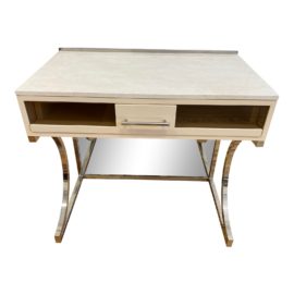 Regency Modern Marble Top + Chrome Base + Glass Desk