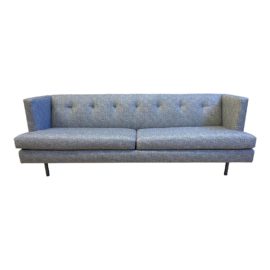 CB2 Avec Grey Crypton Upholstered Sofa + Brushed Steel Legs. Original Price: $1,400