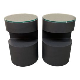 Room & Board Natural Steel Cylinder End Tables - a Pair. Original Price: $700