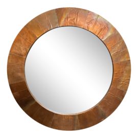 Pottery Barn Copper Clad Round Wall Mirror