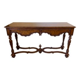 Theodore Alexander Victoria Oak Two Drawer Console Table