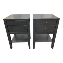 Wood Castle Furniture Maple Charcoal Finish Side Tables , a Pair