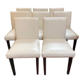 West Elm Porter Leather Dining Chairs - Set of 8. Original Price: $1,400