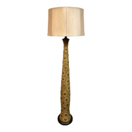 Metallic Finish Polka Dot Wood Floor Lamp