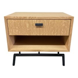 Contemporary Tiger Oak Nightstand Nightstand
