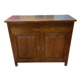 Late 20th Century Solid Reclaimed Wood Sideboard Buffet With Key & Lock