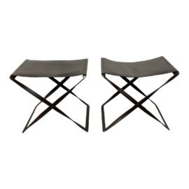 Global Views Folding Stool + Ottomans - a Pair. Original Price: $780
