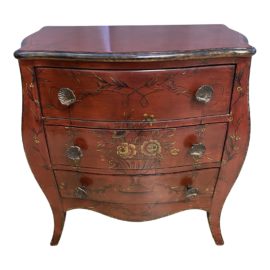 Late 20th Century Hand Painted Rustic Red Three Drawer Dresser