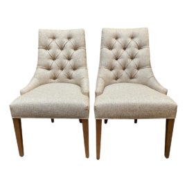 NEW Designmaster Saybrook Tufted Dining Chair - a Pair. Original Price: $2,692