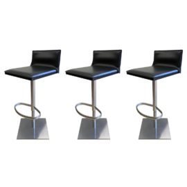 Design Within Reach Bottega Black Adjustable Bar Stools - set of 3. Original Price: $3,885