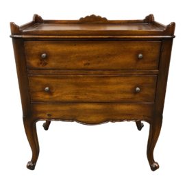 Late 20th Century Cabriole Wood Drawer Side Table