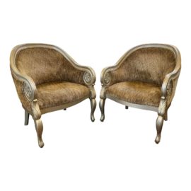 Contemporary French Empire Arm Chairs - a Pair