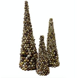 Crate & Barrel Decorative Ornaments Conical Threes - Set of 3