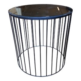 BoConcept Black Wire + Mirrored Top Side Table