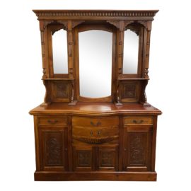 Early 20th Century Style Carved Teak Parlor Buffet