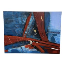 Mid 20th Century Abstract Hungarian Painting on Canvas