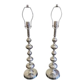 Late 20th Century Chrome Table Lamps - a Pair