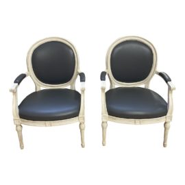 Holly Hunt + Fortuny Bergere Arm Chairs - a Pair