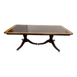 Early 20th Century English Regency Style Mahogany Dining Table. Original Price: $10,000