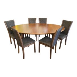 Skovby Extension Dining Set + Six Chairs Set. Original Price: $2,900