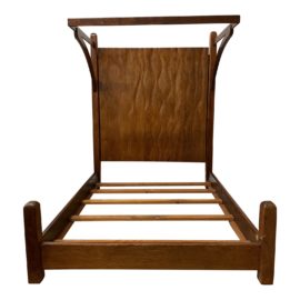 Queen Size 1980's Tom d'Onofrio Custom Design Honduron Rosewood Canopy Bed Frame. Original Price: $15,000