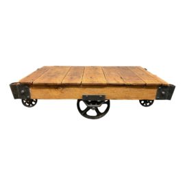 Vintage Cotton Bale Cart Coffee Table