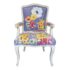 Boho Chic Embroidered Bergere Arm Chair