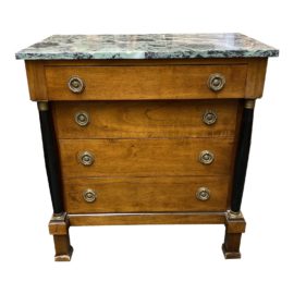 Empire Style Green Marble Four Drawer Chest